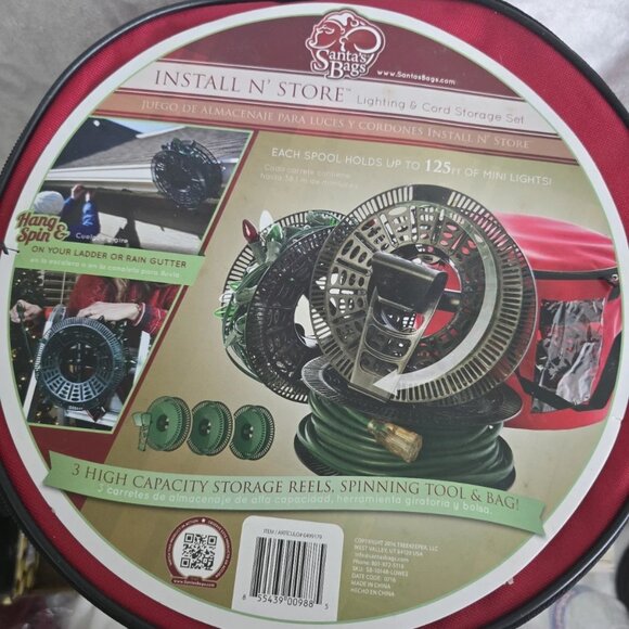 Santa's Bags Christmas Install N Store Lighting & Cord Storage Set NWT - Picture 1 of 1
